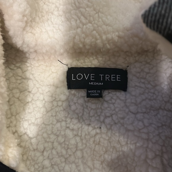 Black and white flannel sherpa coat - Picture 2 of 2